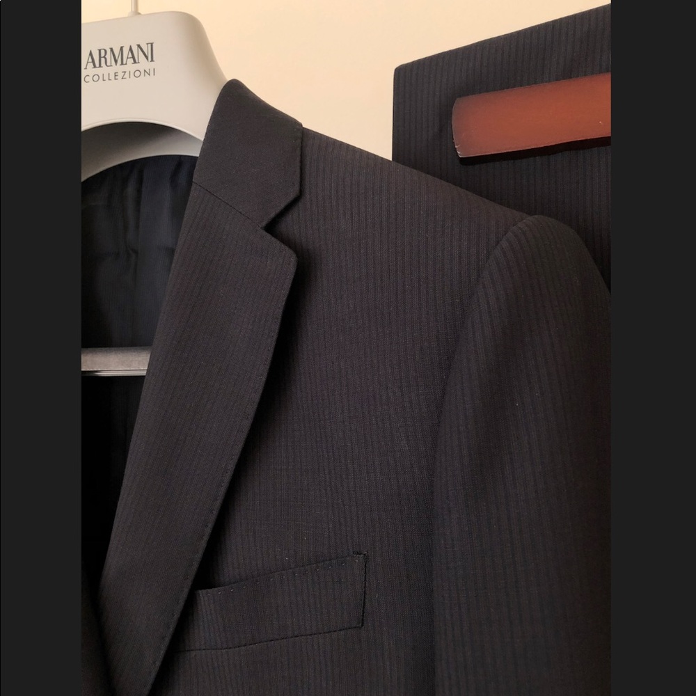 Armani Collezioni Wool Tonal Striped Suit